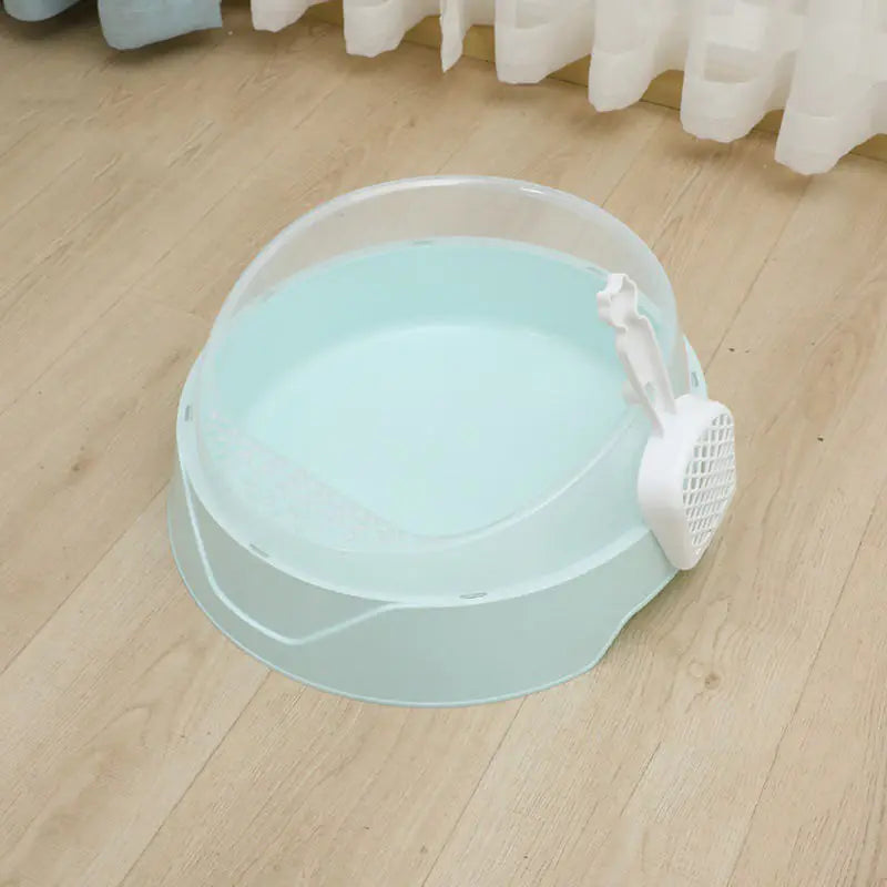 Large Semi-Enclosed Cat Litter Box with Shovel - FunkyCatCo